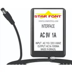 Fonte AC 9V 1A Para Controladora Midi, Teclado e Interface Audio M-AUDIO