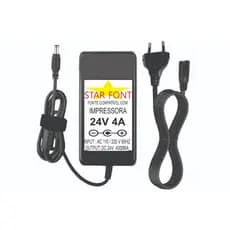 Fonte DC 24V 4A Para Impressora De Etiquetas Zebra