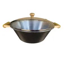 Tacho Pop N 26 Preto Craqueado C/Tampa Panela Alumínio Leve Para Feijoada Caldos Sopas Frituras etc