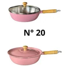 Frigideira Alumínio Leve Rosa N 20 Com Tampa De Vidro/Aluminio Premium