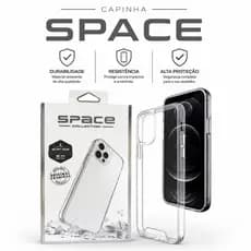 Capa Capinha Space Transparente Anti Impacto Iphone 11 12 13 14 15 16 17 Air Plus Pro Max