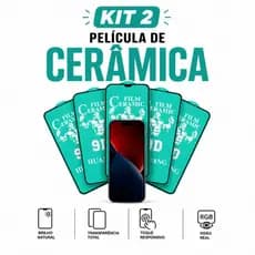 Kit 2 Peliculas de Gel Cerâmica Natural 9D Hidrogel Flexivel iPhone 11 12 13 14 15 16 Plus Pro Max