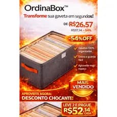 Organizador de Gaveta Dobrável 6 Divisórias | Caixa Organizadora de Roupas Closet Guarda-Roupa