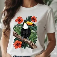 Camiseta Estampada Feminina Tshirt 100% Algodão Blusa Feminina Dia a Dia Camisa Verão Tendência 2026