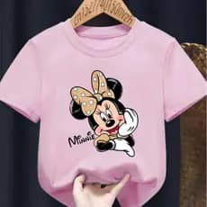 Camiseta Infantil Juvenil Minni Delicada Fofa Mi Mouse 100% Algodão Blusa Menina Personagem Desenho