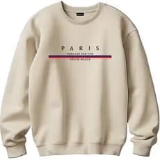 Blusa de Frio Moletom Gola Redonda Estampada Paris Moletom Quentinho Masculino Blusa Inverno