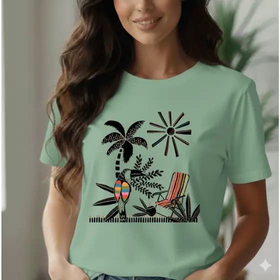 Camiseta Feminina Estampada Blusa Feminina 100% Algodão Fio 30.1 Estampada Tshirt Verão Tendência