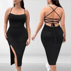 Vestido Feminino Plus Size Longo de Festa Colado Modelador Alta Compressão Tamanho 36 ao 50