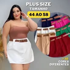 Short Saia Plus Size Feminino Alfaiataria Tamanho 36 Ao 58
