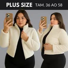 Blusa De Frio Feminina Plus Size Casaco Teddy Feminino Inverno Casaco De Pelinho Ziper Gola Alta
