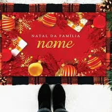 Tapete Tapete Capacho Porta de Entrada Decorativo Feliz Natal Personalizado