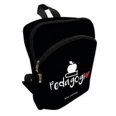 Mochila Escolar Viagem Plus Preta Estampa de Curso   - Pedagogia Personalizada com Nome