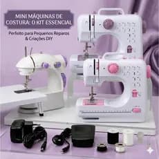Kit  Mini Máquina + Mesa de Costura Elétrica Portátil Bivolt 110v-220v Un.