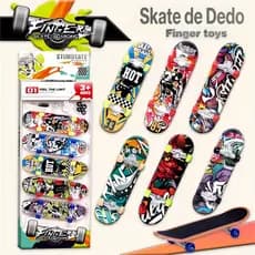 Kit de Skate de Dedo Brinquedo Profissional Stimu Late - Estampas Variadas com 2/3/5 skates