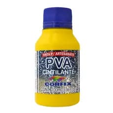 Tinta PVA Cintilante Corfix 100ml - Amarelo Ouro 308