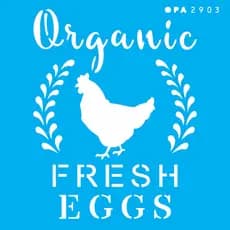 Stencil OPA Farmhouse Organic Fresh Eggs 10x10cm - 2903