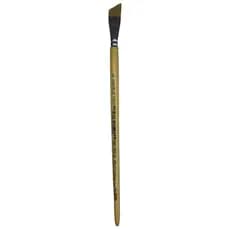 Pincel Artístico Chanfrado Angular Filamento Sintético Cerdas Brancas Cabo Longo  C517 - Nº 16
