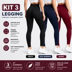 Calça Legging Feminina Cintura Alta Modeladora Academia Dia a Dia Confortável Sem Pelúcia Premium