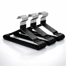 Kit 5/10 Cabides de Aço Inox Fino Resistente Organiza Guarda-Roupas