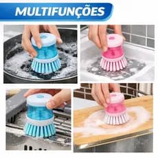 Escova Lava Louça Dispenser Detergente Pia Cozinha Panela Limpeza Anti Gordura Multiuso