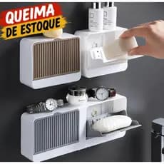 Saboneteira de Parede Sem Furo Autoadesiva com Dreno Porta Sabonete Banheiro Cozinha