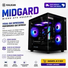Gabinete Gamer Kalkan Midgard Aquário Micro-ATX Preto Vidro Temperado USB 3.0 Water Cooler 280mm
