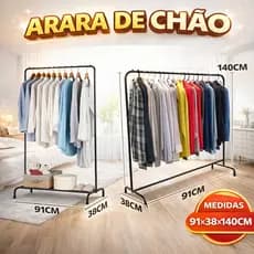 Arara De Roupas - Cabideiro Roupas 140 cm Altura x 91 cm Largura - Até 15kg