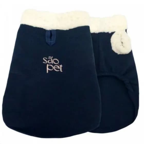 Roupa Para Cachorro Roupinha Pet Inverno Original SAO PET Varios Tamanhos Cor Azul Marinho