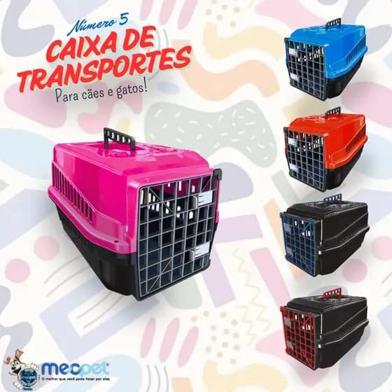 Caixa De Transporte Cachorro N5 Pet Animais Cães Gatos