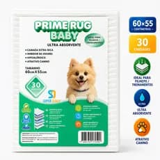 Tapete Higiênico Pet Prime Rug Baby 60x55 Cm Ideal Para Treinamento Filhotes 30 Unidad - Super Qualy