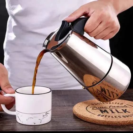 Cafeteira Italiana Inox 6 Xicaras Café Forte Tradicional Aromático Chaleira Reuniao Casa