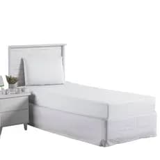 Jogo Lençol Roupa Cama Solteiro Elastico 2 Pçs Fronha Quarto Infantil Menino Menina Basico Branco