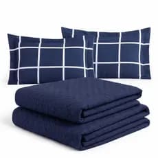 Coxa Colcha Jogo Roupa Conjunto Cama Box Cobre Leito Queen 5 Pçs Matelado Fronha Bordado Macio Azul