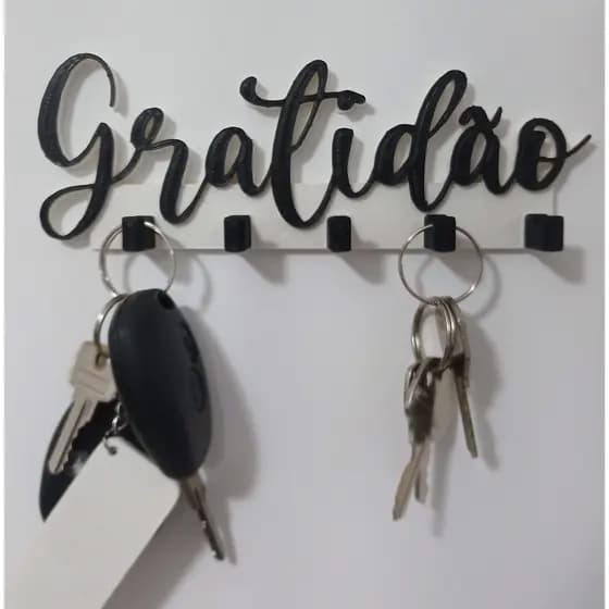 Porta Chaves Gratidão com fita dupla face