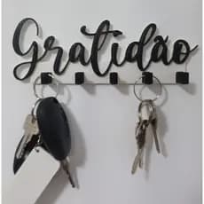 Porta Chaves Gratidão com fita dupla face