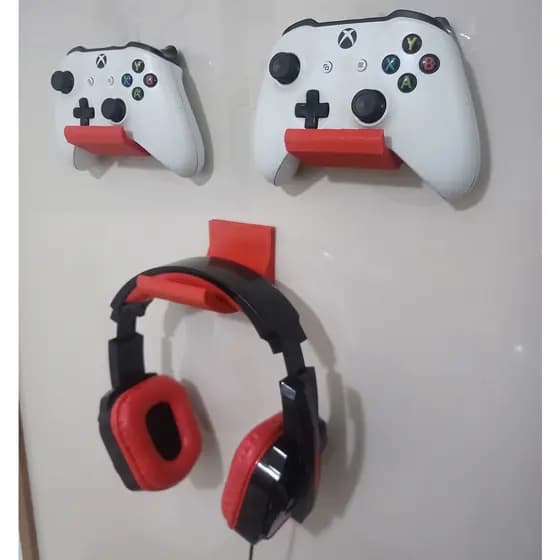 Suporte para Headset E 2 Controles de Xbox One, Ps5, Ps4, Ps3 Com Fita dupla face