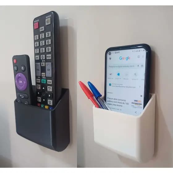 Suporte de Parede para Controle Remoto TV Ar Condicionado Canetas e Celular
