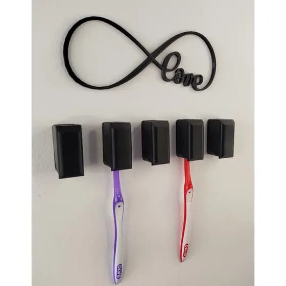Porta Escova De Dente Suporte De Parede Com Fita dupla face Para Banheiro Organizador LOVE
