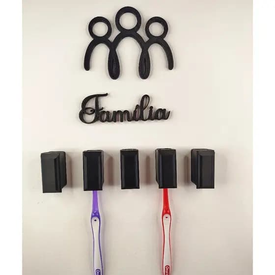 Porta Escova De Dente Suporte De Parede Com Fita dupla face Para Banheiro Organizador Família