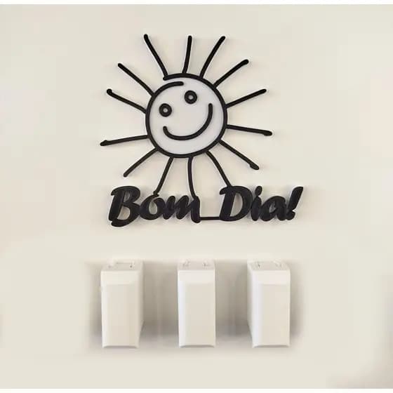 Porta Escova De Dente Suporte De Parede Com Fita dupla face Para Banheiro Organizador BOM DIA