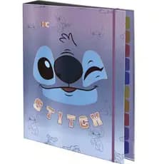 Fichario Stitch Caderno Argolado Colegial 48 Folhas  +10 Divisórias Plásticas Coloridas