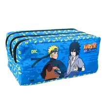 Estojo Escolar Triplo Naruto 3 Divisórias Repartições Dac