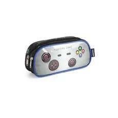 Estojo Escolar Duplo Gamer Duas Divisórias Gamer 2 ZIpers