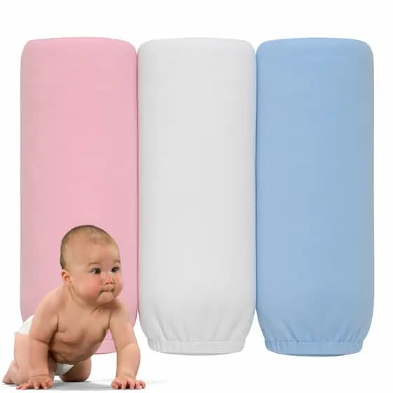 Kit 3 Lençol para Bebê Mini Berço 100% Algodão com Elástico