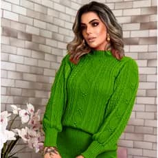 blusa de tricot moda blusa manga longa inverno linda premium
