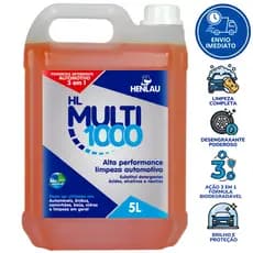 Multi1000 Galao 5l Shampoo Automotivo Henlau Sabão Detergente Limpeza Geral Carro Moto