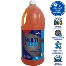 Multi1000 Shampoo 3 Em 1 Sabão Detergente Automotivo Henlau Carro Moto Limpeza Geral  2 Litros