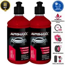 Kit 2 Limpa Pneu hidrorrepelencia Brilho Pretinho Longa Duracao Limpador Revitalizador Carro