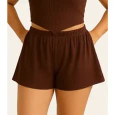 Short Canelado Viscose Slim e Plus Size Soltinho Confortável Feminino Elástico Verão Lisa Molinho