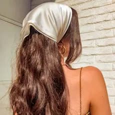 Lenço De Cetim Camponesa Para Cabelo Bandana Com Elástico